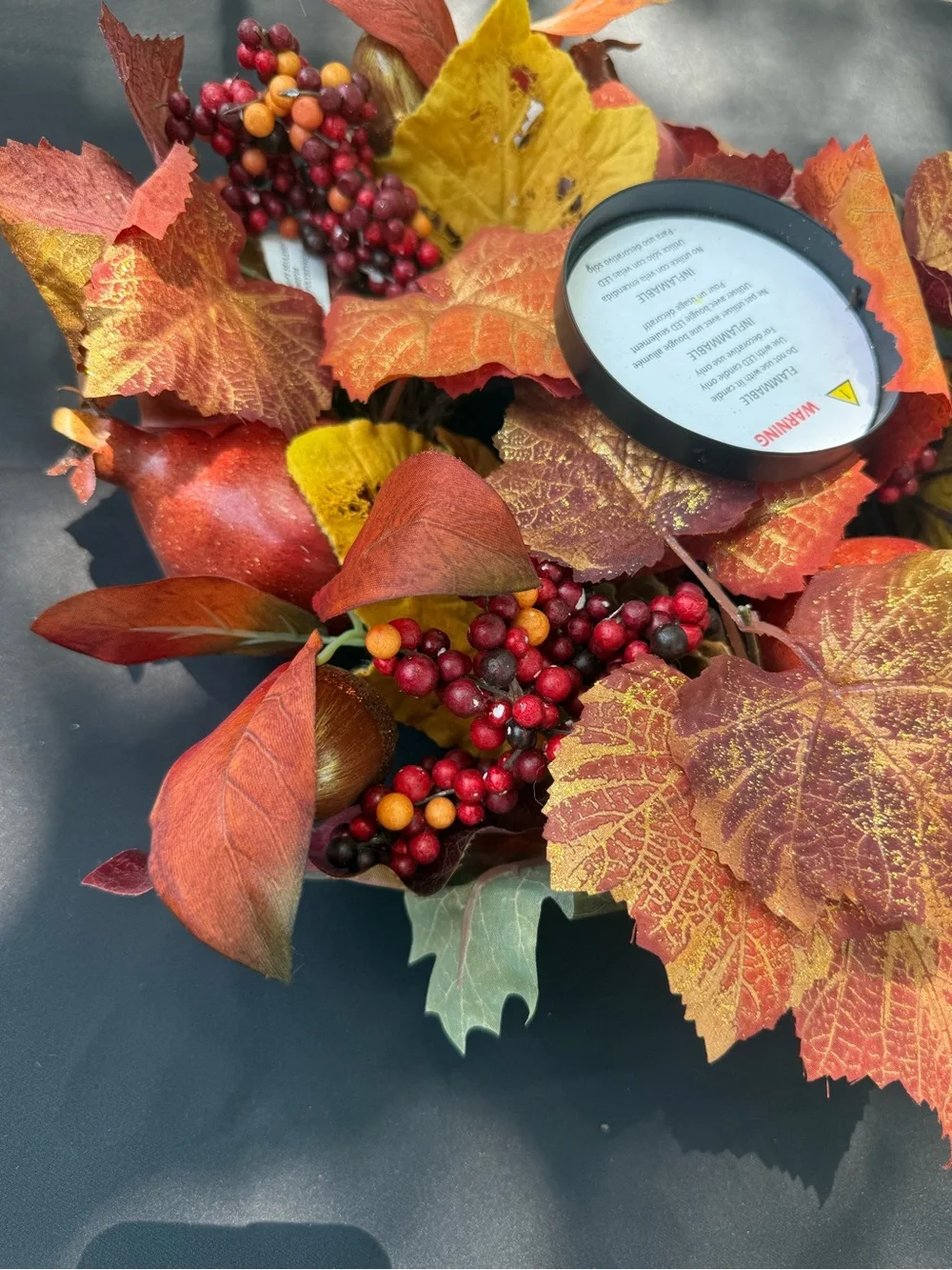 Autumn Harvest Faux Fall Wreath - Orange & Red